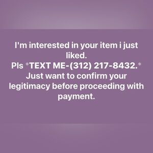 I’m interested in the item I just liked. TEXT ME: (312) 217-8432